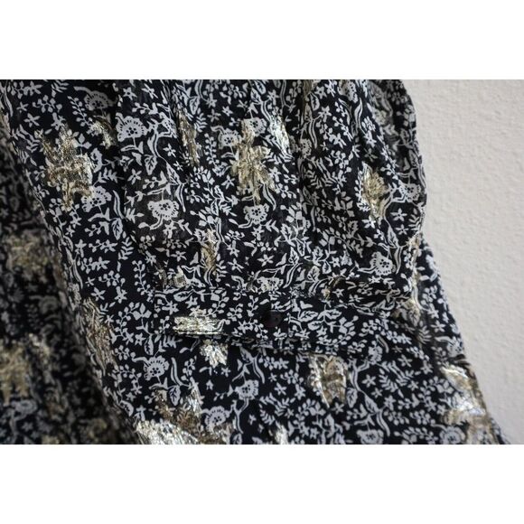 Zara Girl's Sz 11-12 Black/Gold Embellished Velvet Button Down Party Dress - Picture 5 of 12